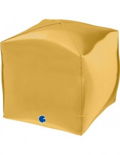 Globo 15" mylar Cubo 4D Gold