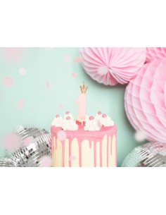 Vela Rosa con Corona 1 2